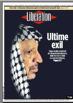 Foto 
de S.E. Yasser Arafat
en el diario frances
Liberation