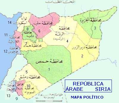 Mapa de Siria